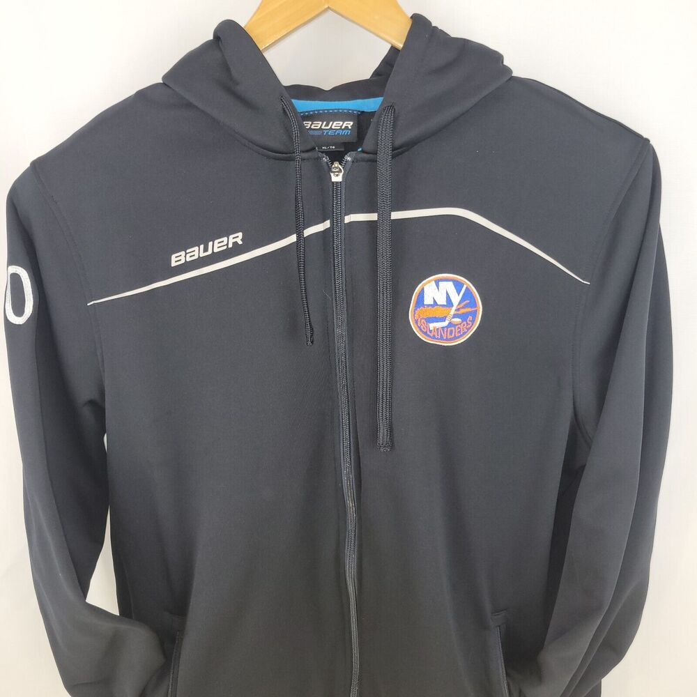 New York Islanders Embroidered Bauer L Full zip Sweatshirt Sweater Hoodie NHL